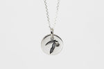 Round Medium Disc Pendant - Gum Leaves
