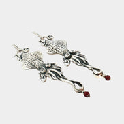 Squid Earrings with Garnets