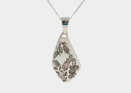 Bottlebrush & Bee Leaf Pendant