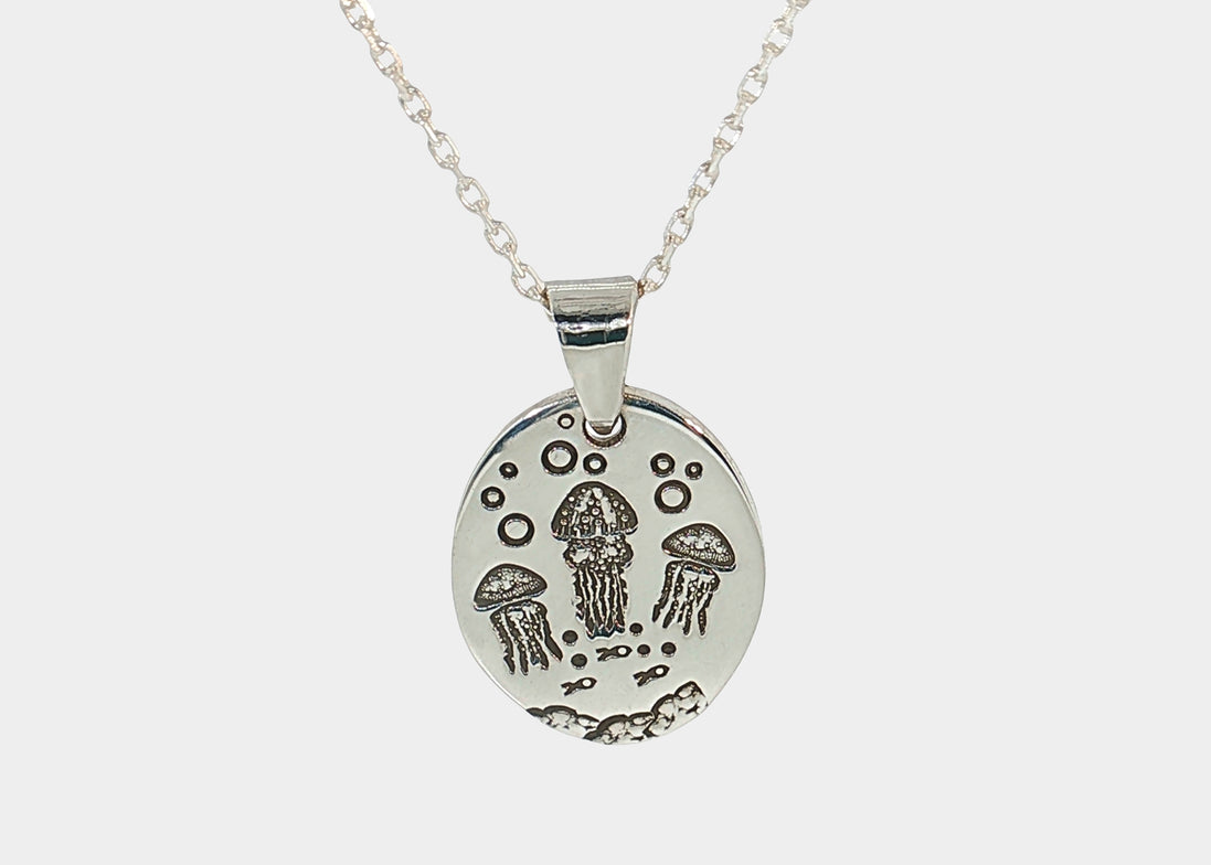 Jellyfish Oval Pendant