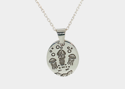 Jellyfish Oval Pendant