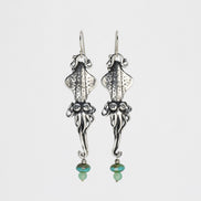 Squid Earrings with Aventurine & Turquoise