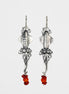 Squid Earrings with Coral Beads