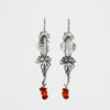Squid Earrings with Coral Beads