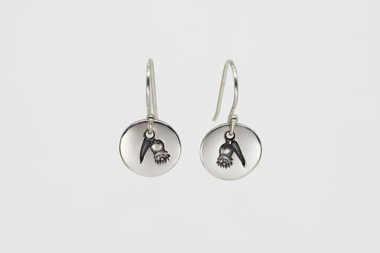 Round Small Disc Earrings - Gum Leaves