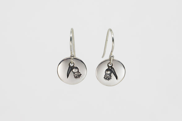 Round Small Disc Earrings - Gum Leaves