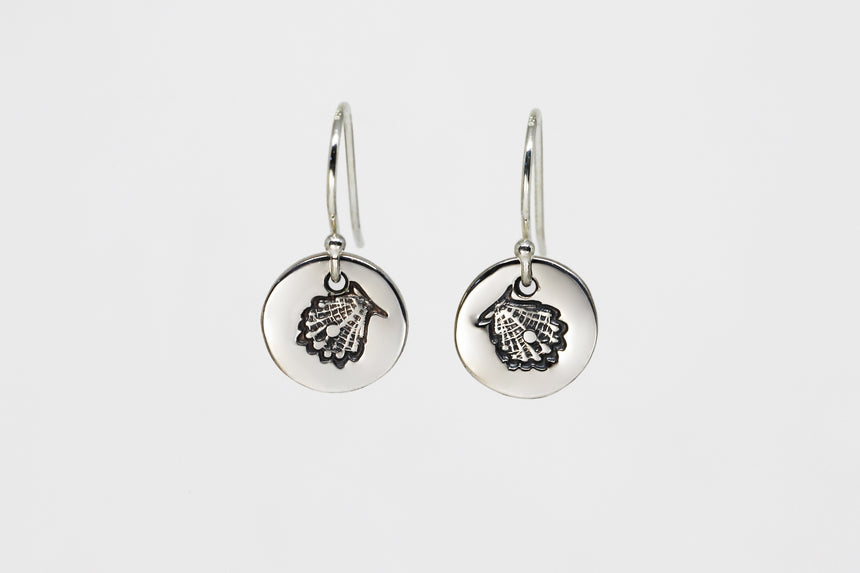 Round Small Disc Earrings - Shell