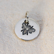 Round Medium Disc Pendant - Bee
