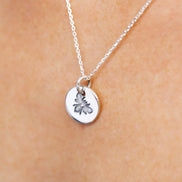 Round Medium Disc Pendant - Bee