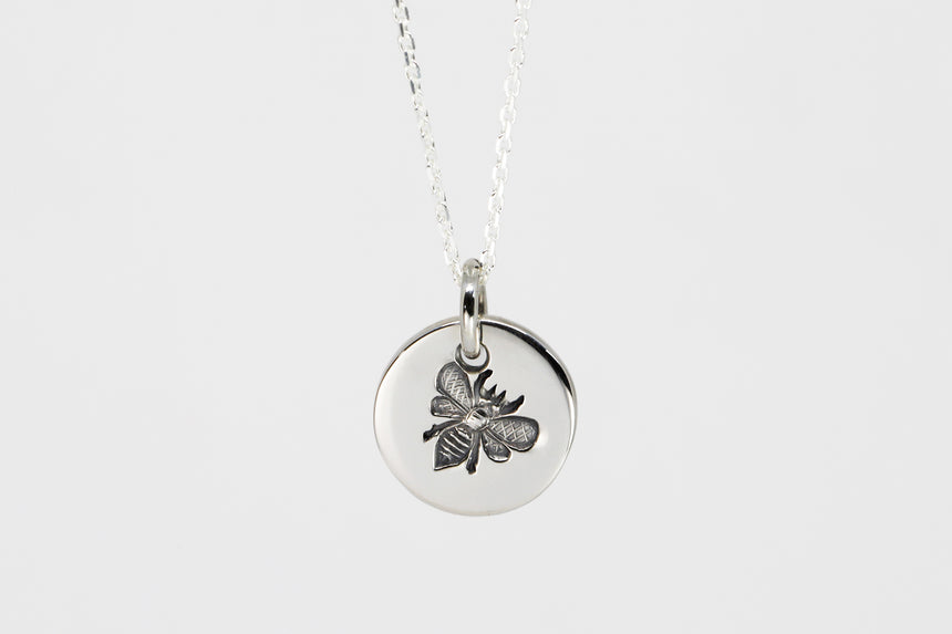 Round Medium Disc Pendant - Bee