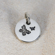 Round Medium Disc Pendant - Butterfly