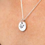 Round Medium Disc Pendant - Butterfly