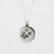 Round Medium Disc Pendant - Butterfly