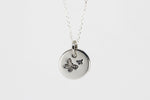 Round Medium Disc Pendant - Butterfly