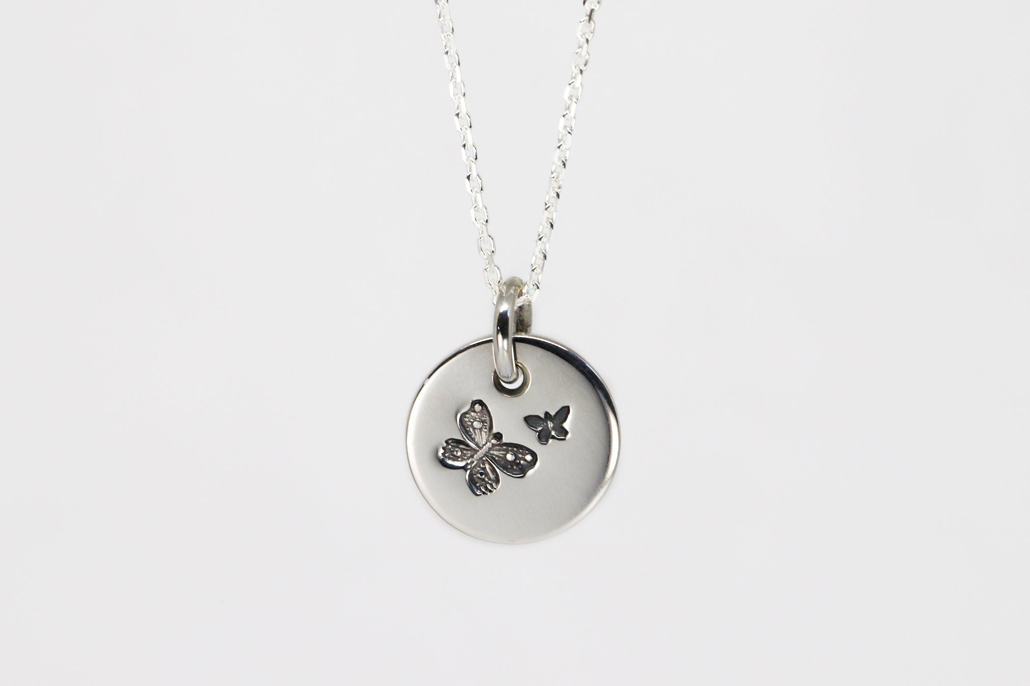 Round Medium Disc Pendant - Butterfly