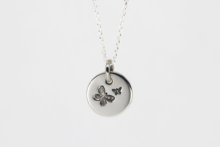 Round Medium Disc Pendant - Butterfly