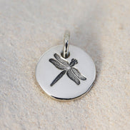 Round Medium Disc Pendant - Dragonfly