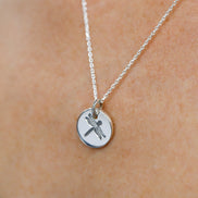 Round Medium Disc Pendant - Dragonfly