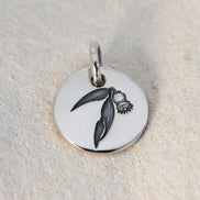 Round Medium Disc Pendant - Gum Leaves