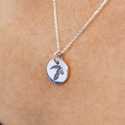 Round Medium Disc Pendant - Gum Leaves