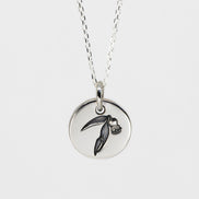 Round Medium Disc Pendant - Gum Leaves