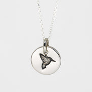 Round Medium Disc Pendant - Hummingbird