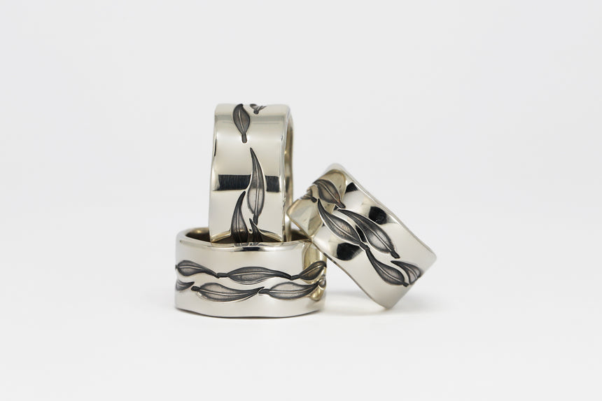 Gum Leaf Ring Collection. - Size P