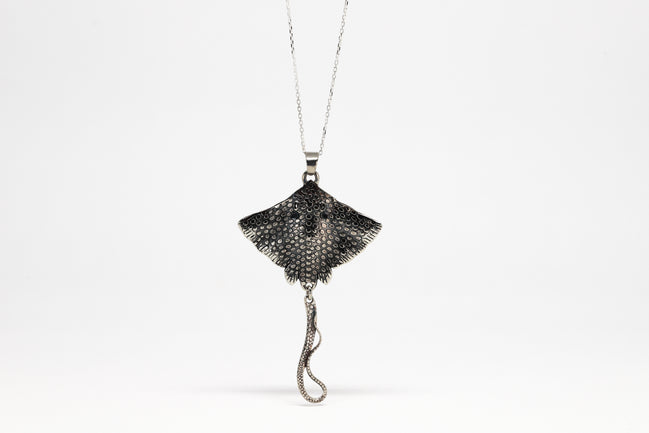 Large Stingray Pendant Patina