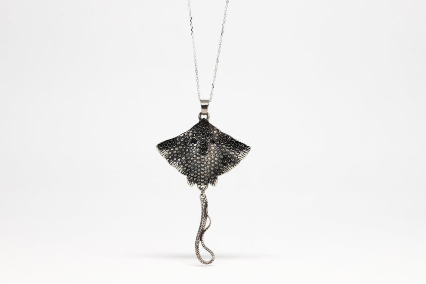 Large Stingray Pendant Patina