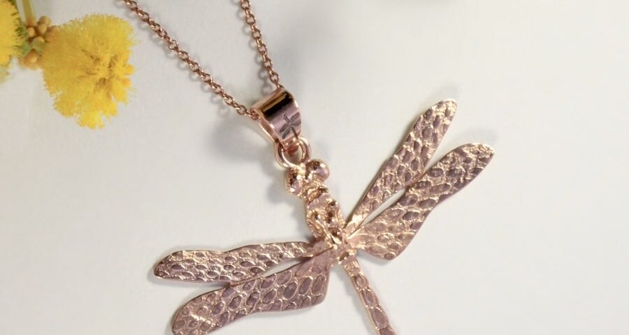 Dragonfly 18ct Rose Gold Pendant
